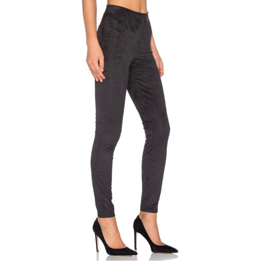 Spanx Black Faux Suede Easy Leggings Women's Size Small Petite